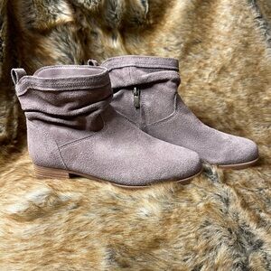 Koolaburra by UGG Women 7 Mauve Gray Suede Lorelei Slouch Side Zip Bootie Boot